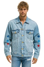 Classic AVIATOR NATION OVERSIZED CONCERT DENIM JACKET - SUPER LIGHT