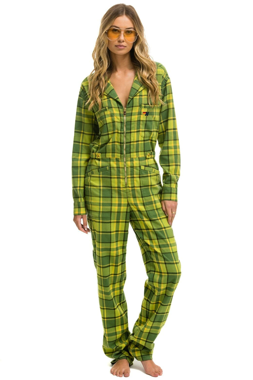 Classic UNISEX PLAID FLIGHT SUIT - AVOCADO PLAID