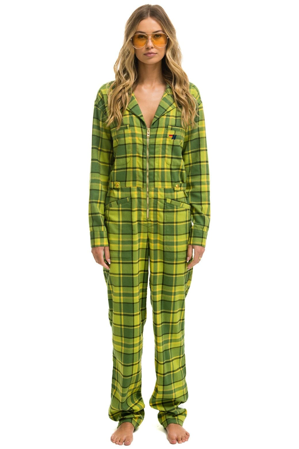 Classic UNISEX PLAID FLIGHT SUIT - AVOCADO PLAID