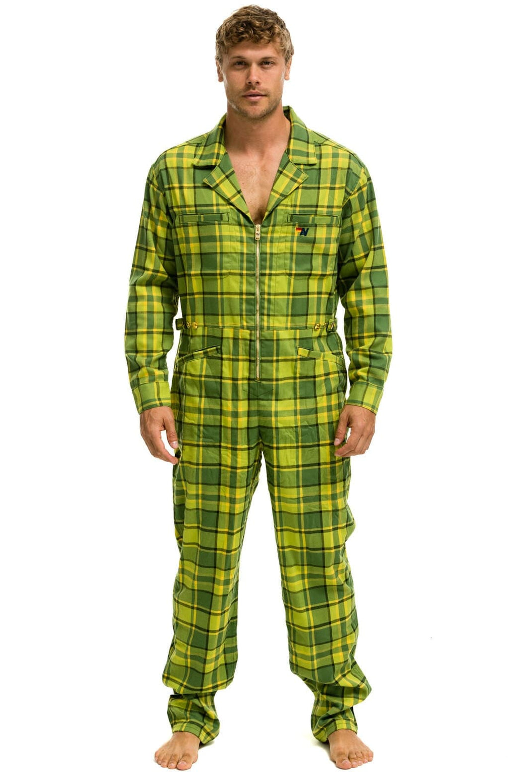 Classic UNISEX PLAID FLIGHT SUIT - AVOCADO PLAID