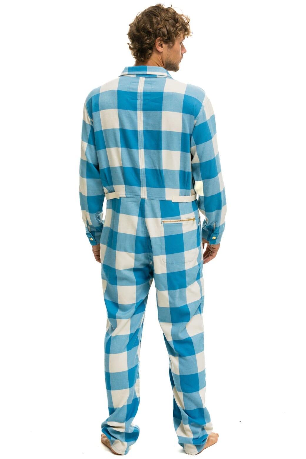 Classic UNISEX PLAID FLIGHT SUIT - SKY PLAID