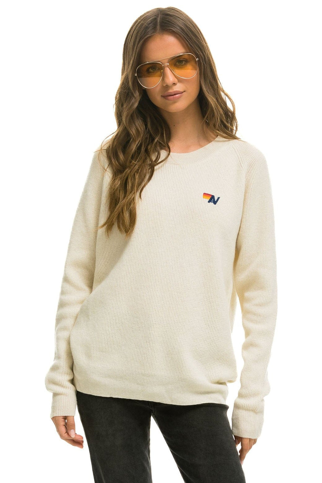 Classic VINTAGE CABIN 2 UNISEX CASHMERE SWEATER - VINTAGE WHITE