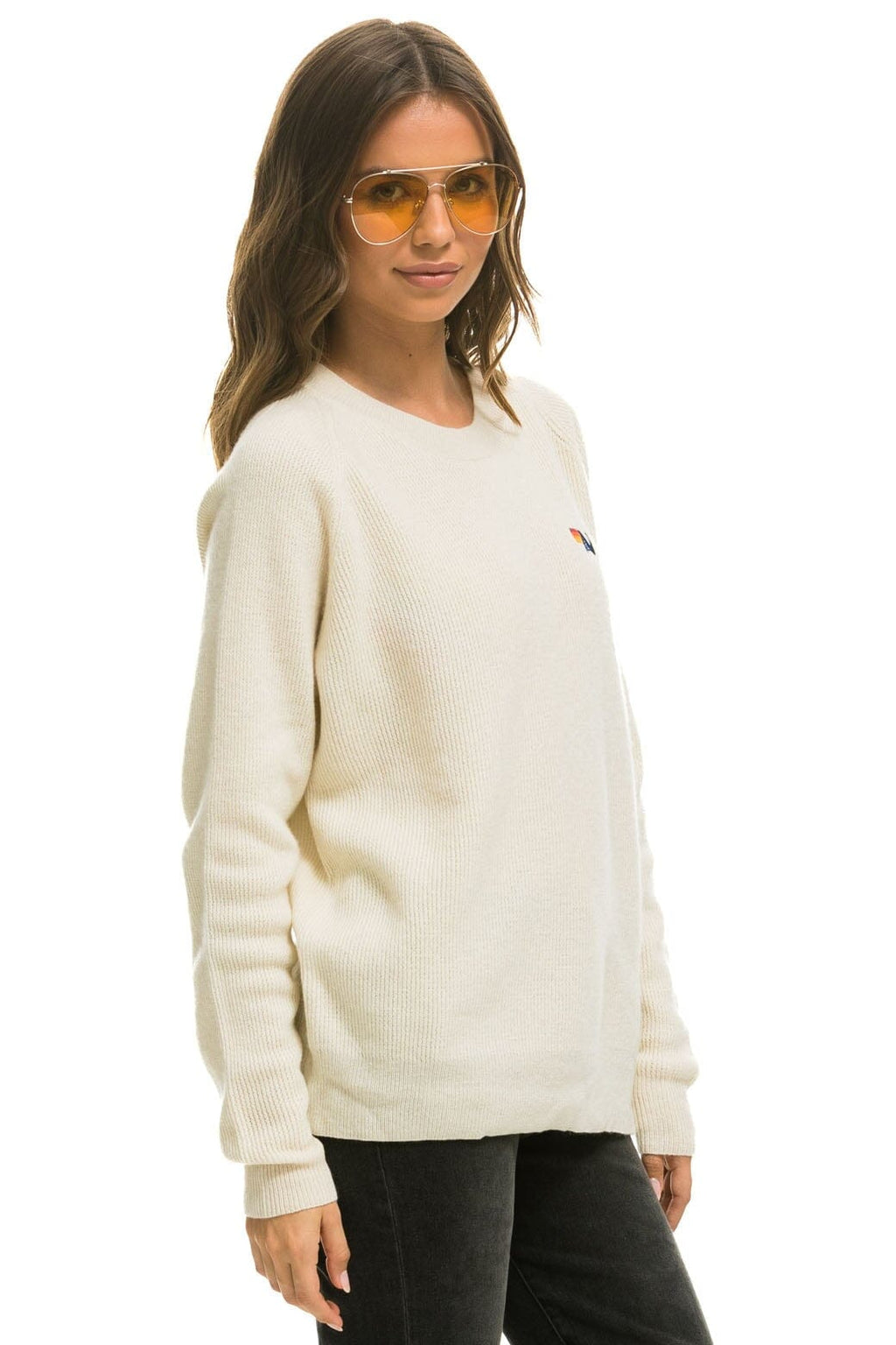 Classic VINTAGE CABIN 2 UNISEX CASHMERE SWEATER - VINTAGE WHITE