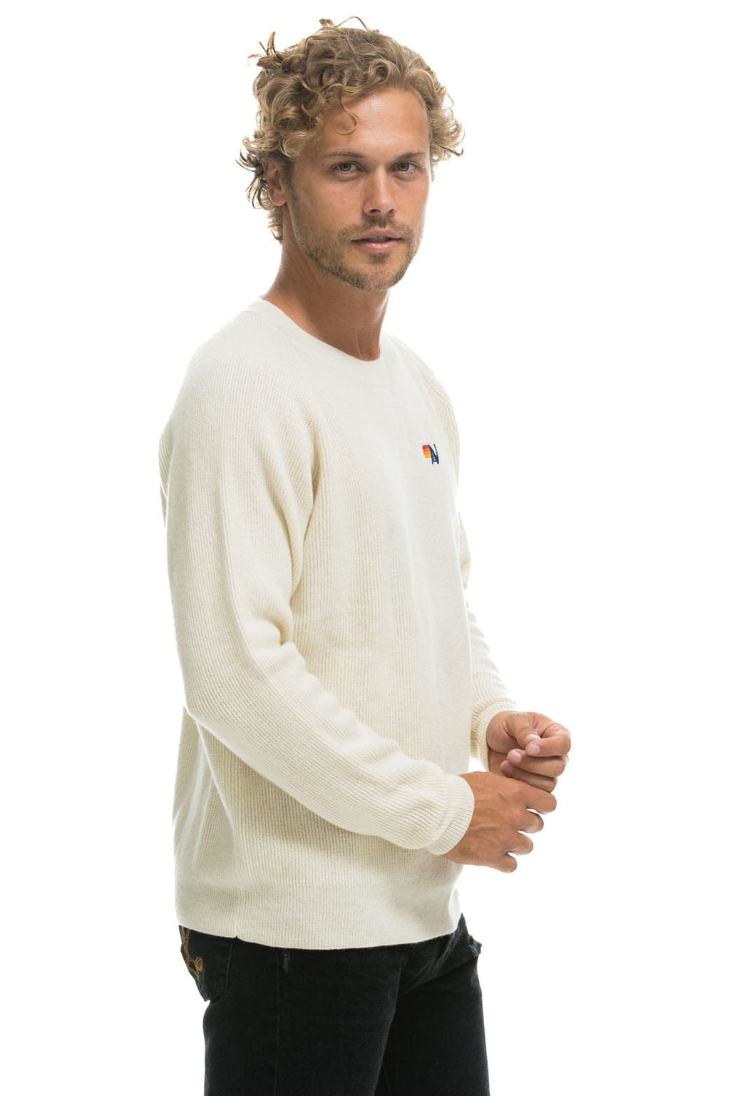 Classic VINTAGE CABIN 2 UNISEX CASHMERE SWEATER - VINTAGE WHITE
