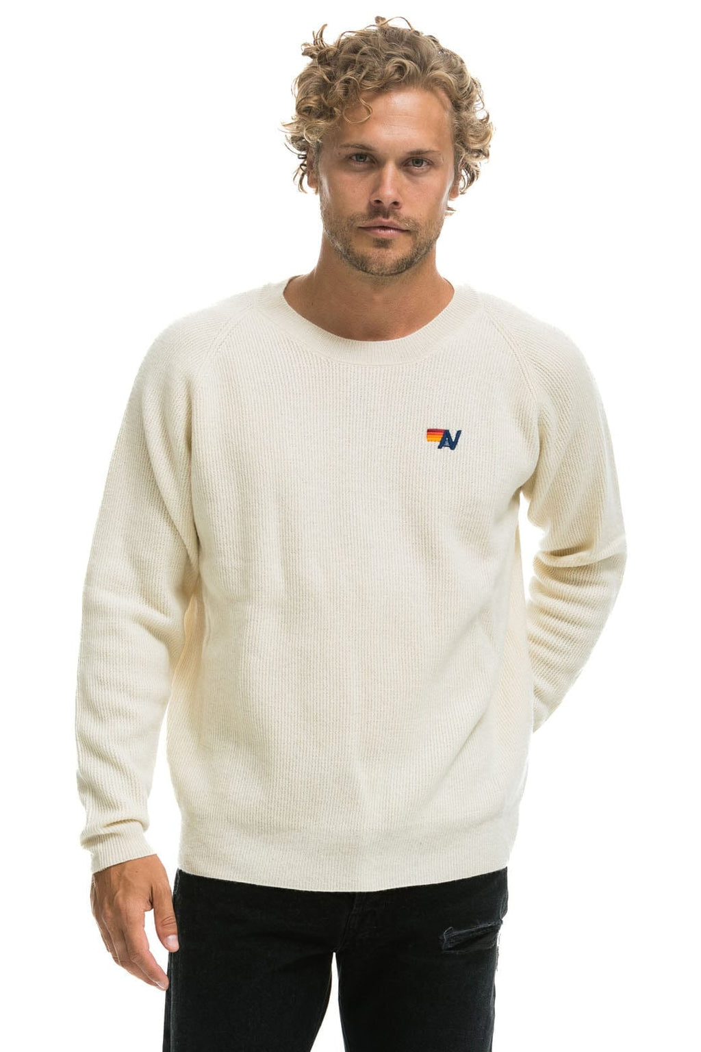 Classic VINTAGE CABIN 2 UNISEX CASHMERE SWEATER - VINTAGE WHITE