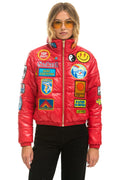 Classic VINTAGE PATCH APRES PUFFER JACKET - CHERRY GLOSSY