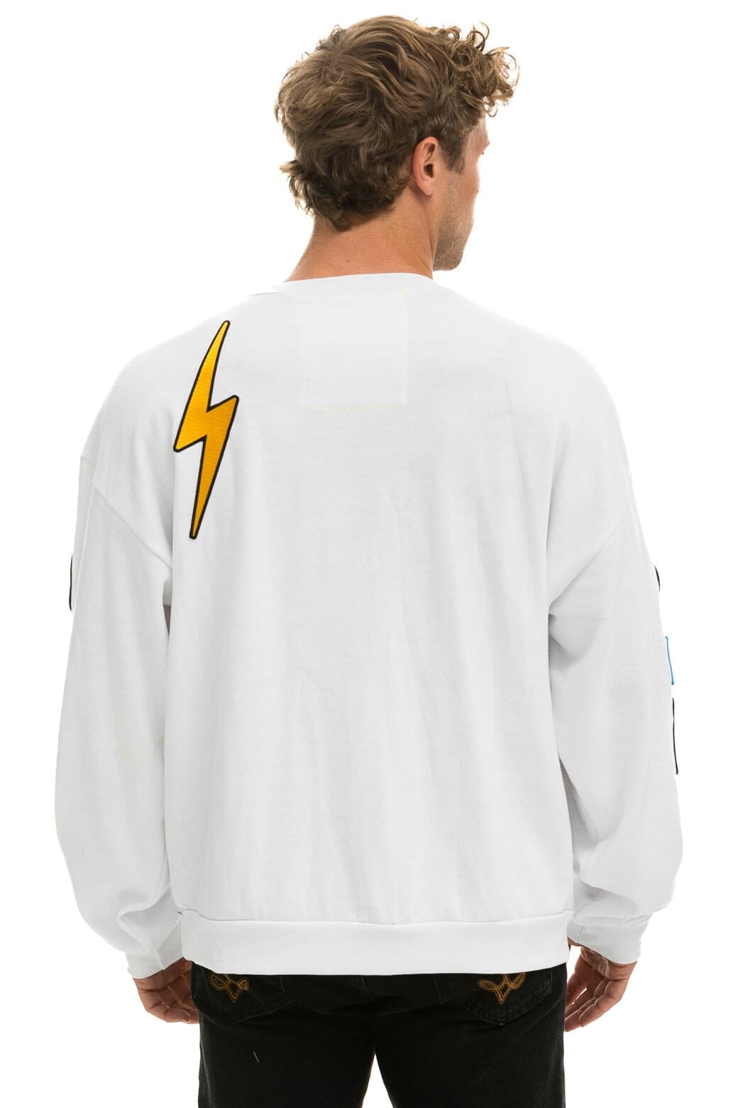 Classic VINTAGE PATCH RELAXED CREW SWEATSHIRT - WHITE