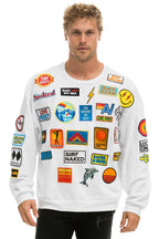 Classic VINTAGE PATCH RELAXED CREW SWEATSHIRT - WHITE