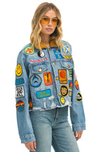 Classic VINTAGE PATCH CROP DENIM JACKET - SUPER LIGHT