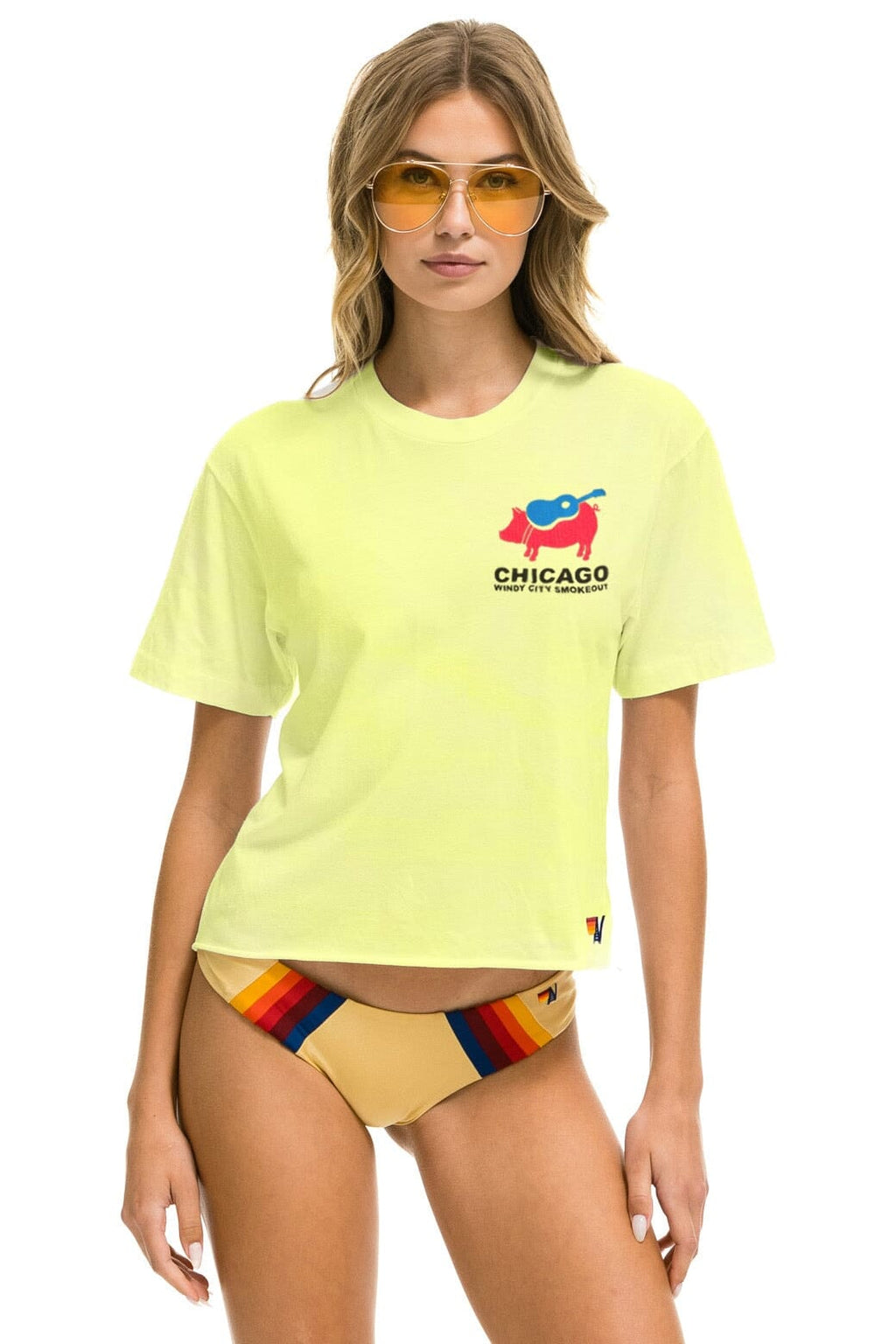 Classic WINDY CITY SMOKEOUT 2024 BOYFRIEND TEE SHIRT - NEON YELLOW