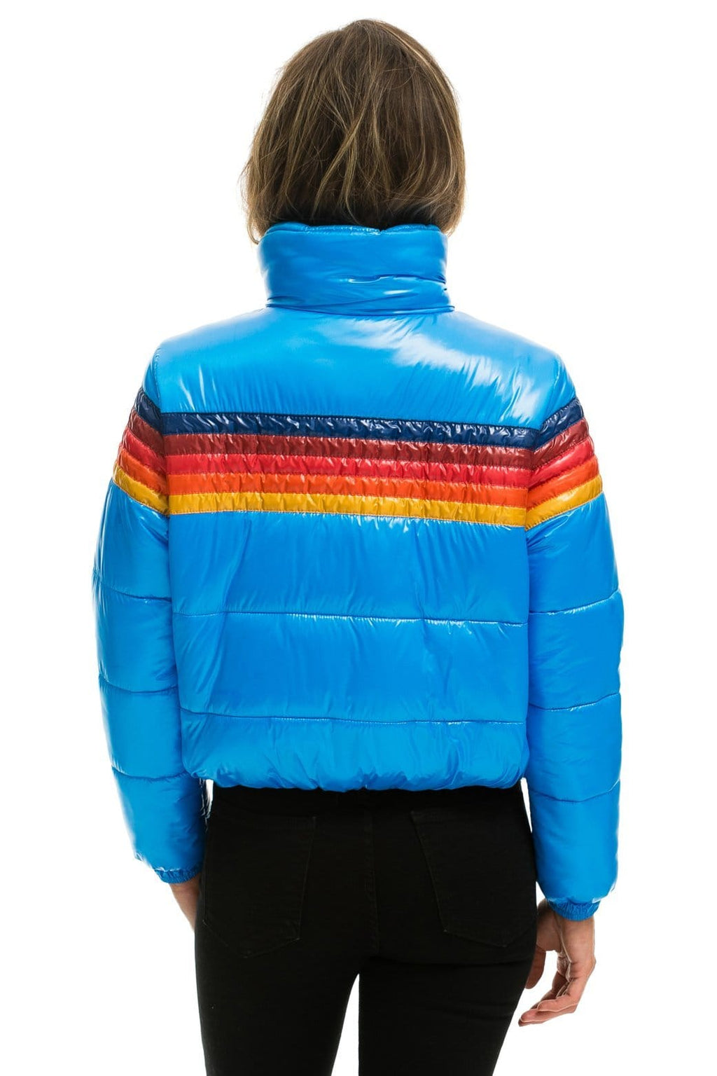 Classic 5 STRIPE APRES PUFFER JACKET - GLOSSY BLUE