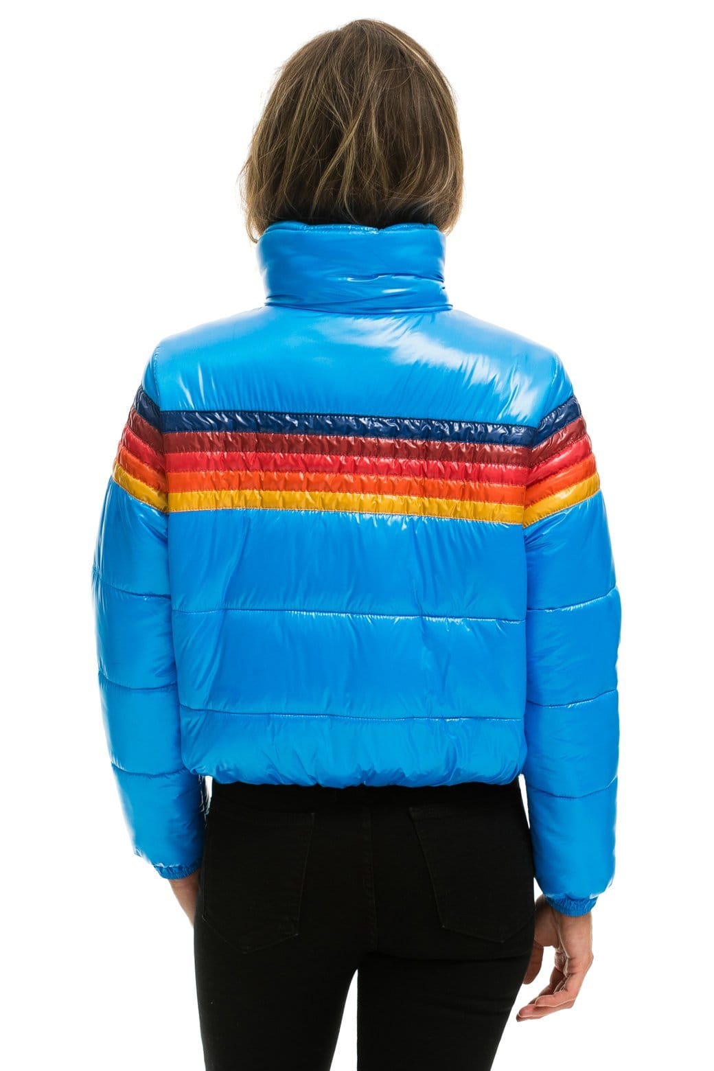 Classic 5 STRIPE APRES PUFFER JACKET - GLOSSY BLUE
