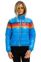 Classic 5 STRIPE APRES PUFFER JACKET - GLOSSY BLUE