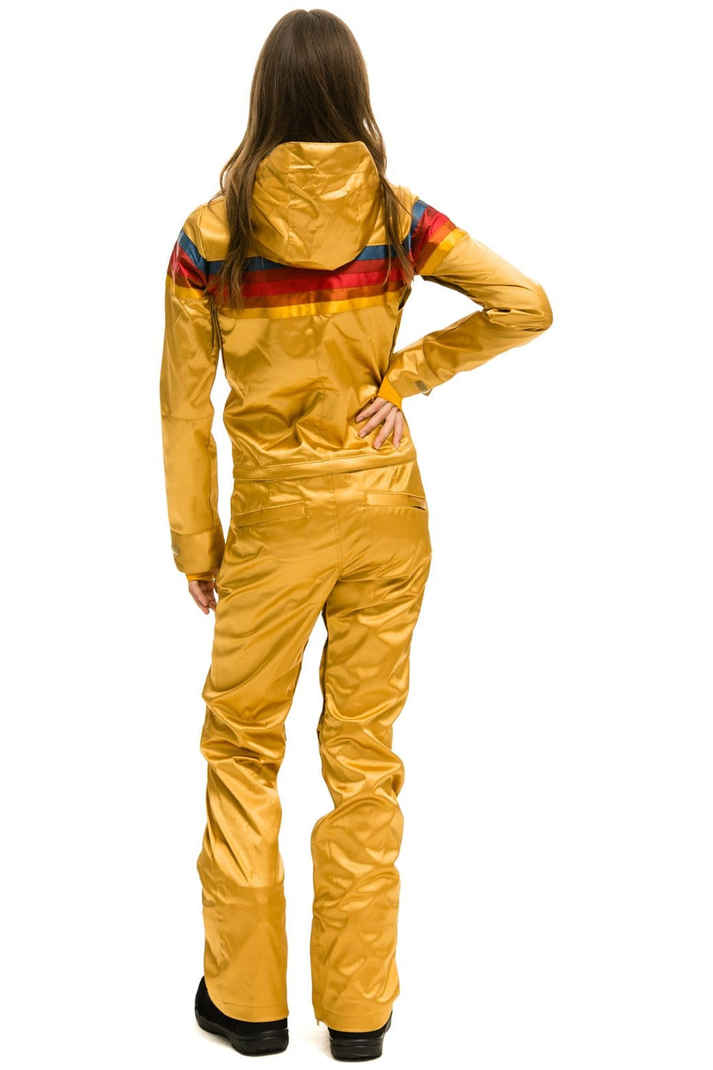 Classic WOMENS 5 STRIPE SATIN POWDER SUIT - CHAMPAGNE