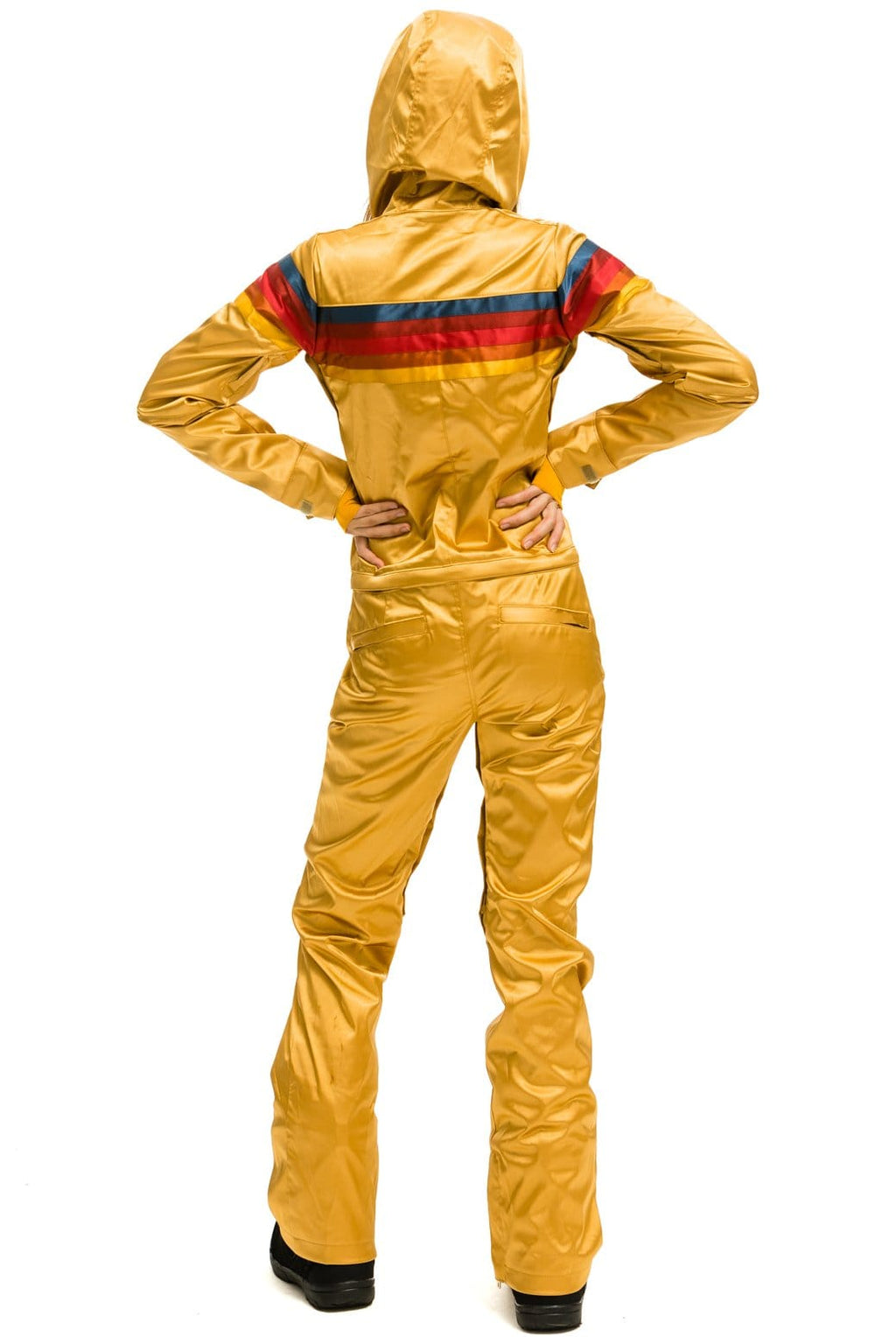 Classic WOMENS 5 STRIPE SATIN POWDER SUIT - CHAMPAGNE