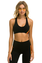 Classic WOMENS 5 STRIPE SPORTS BRA - BLACK