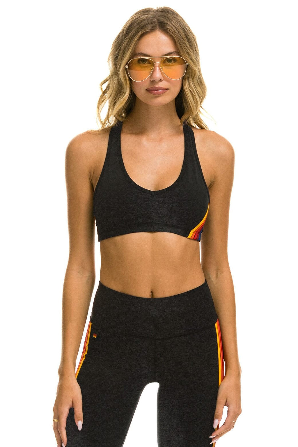Classic WOMENS 5 STRIPE SPORTS BRA - CHARCOAL