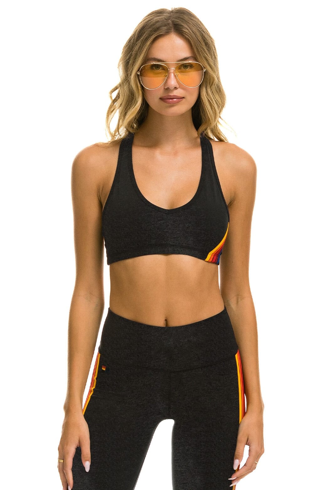 Classic WOMENS 5 STRIPE SPORTS BRA - CHARCOAL
