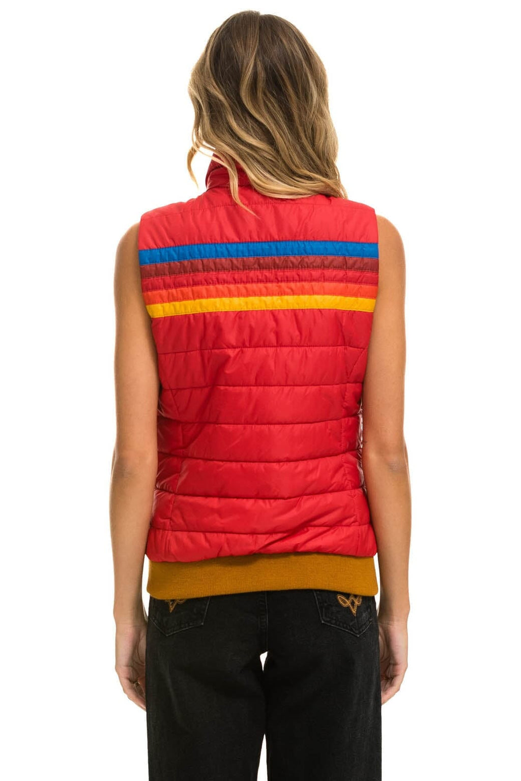 Classic WOMENS 5 STRIPE VEST - CHERRY
