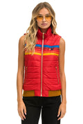 Classic WOMENS 5 STRIPE VEST - CHERRY