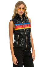 Classic WOMENS 5 STRIPE VEST - GLOSSY BLACK