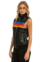 Classic WOMENS 5 STRIPE VEST - GLOSSY BLACK