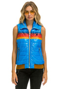 Classic WOMENS 5 STRIPE VEST - GLOSSY BLUE CINA