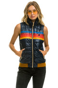 Classic WOMENS 5 STRIPE VEST - GLOSSY NAVY