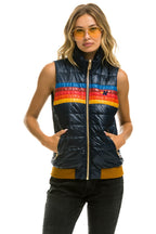 Classic WOMENS 5 STRIPE VEST - GLOSSY NAVY