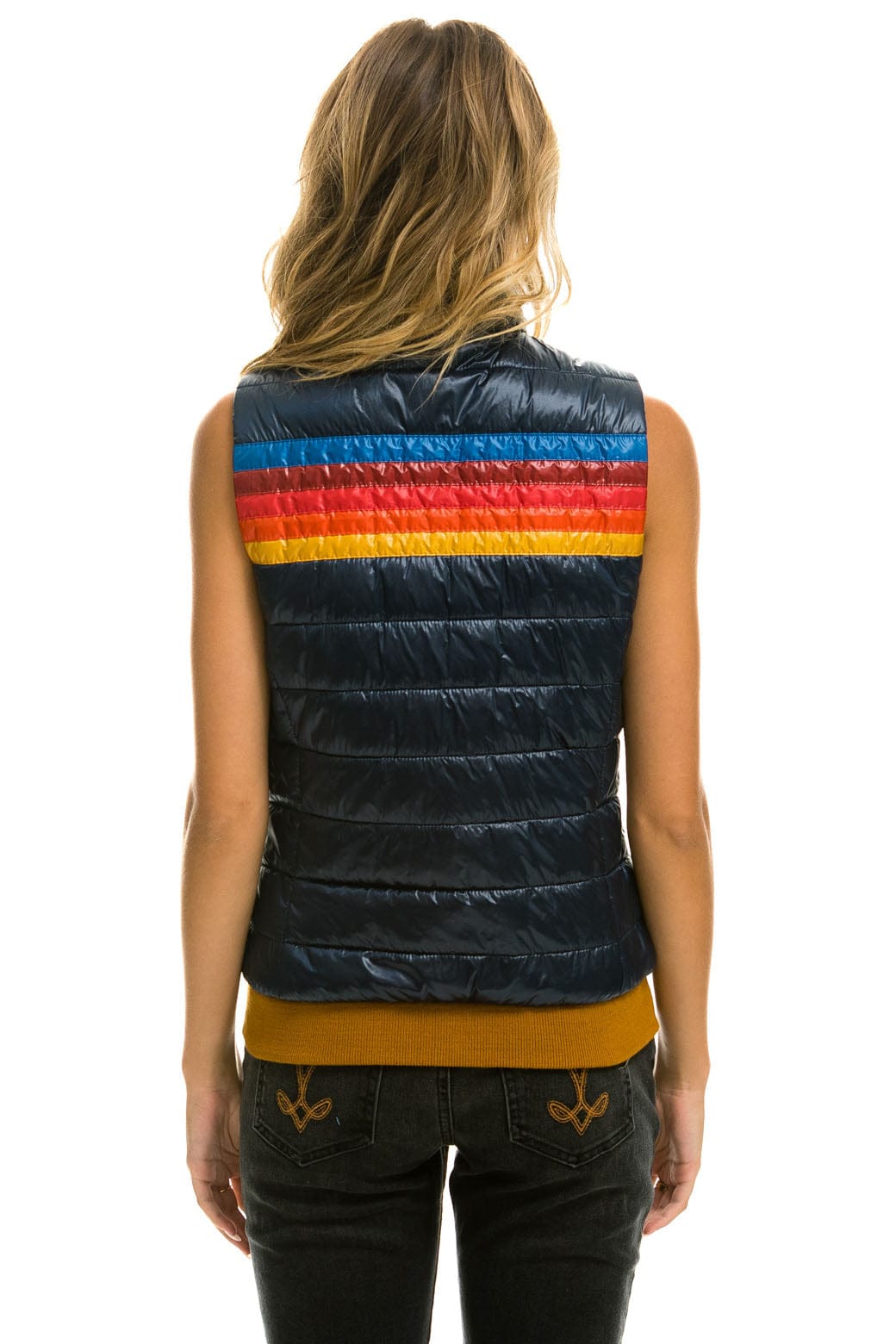 Classic WOMENS 5 STRIPE VEST - GLOSSY NAVY