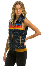 Classic WOMENS 5 STRIPE VEST - GLOSSY NAVY