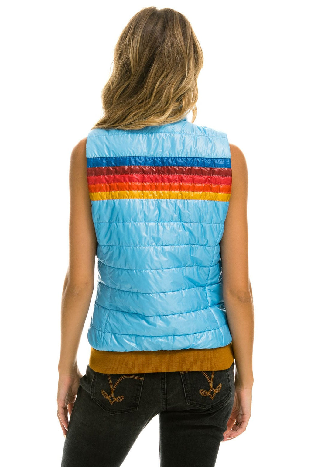 Classic WOMENS 5 STRIPE VEST - GLOSSY SKY