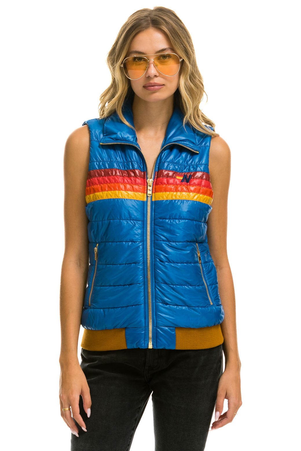 Classic WOMENS 5 STRIPE VEST - GLOSSY SNORKEL BLUE