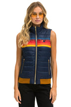 Classic WOMENS 5 STRIPE VEST - NAVY