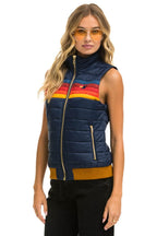 Classic WOMENS 5 STRIPE VEST - NAVY