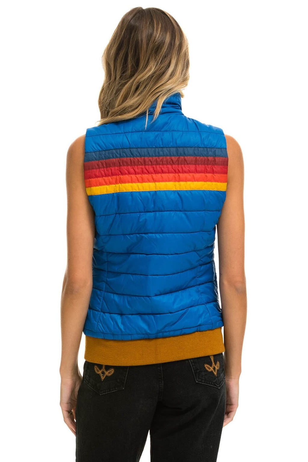 Classic WOMENS 5 STRIPE VEST - SNORKEL BLUE