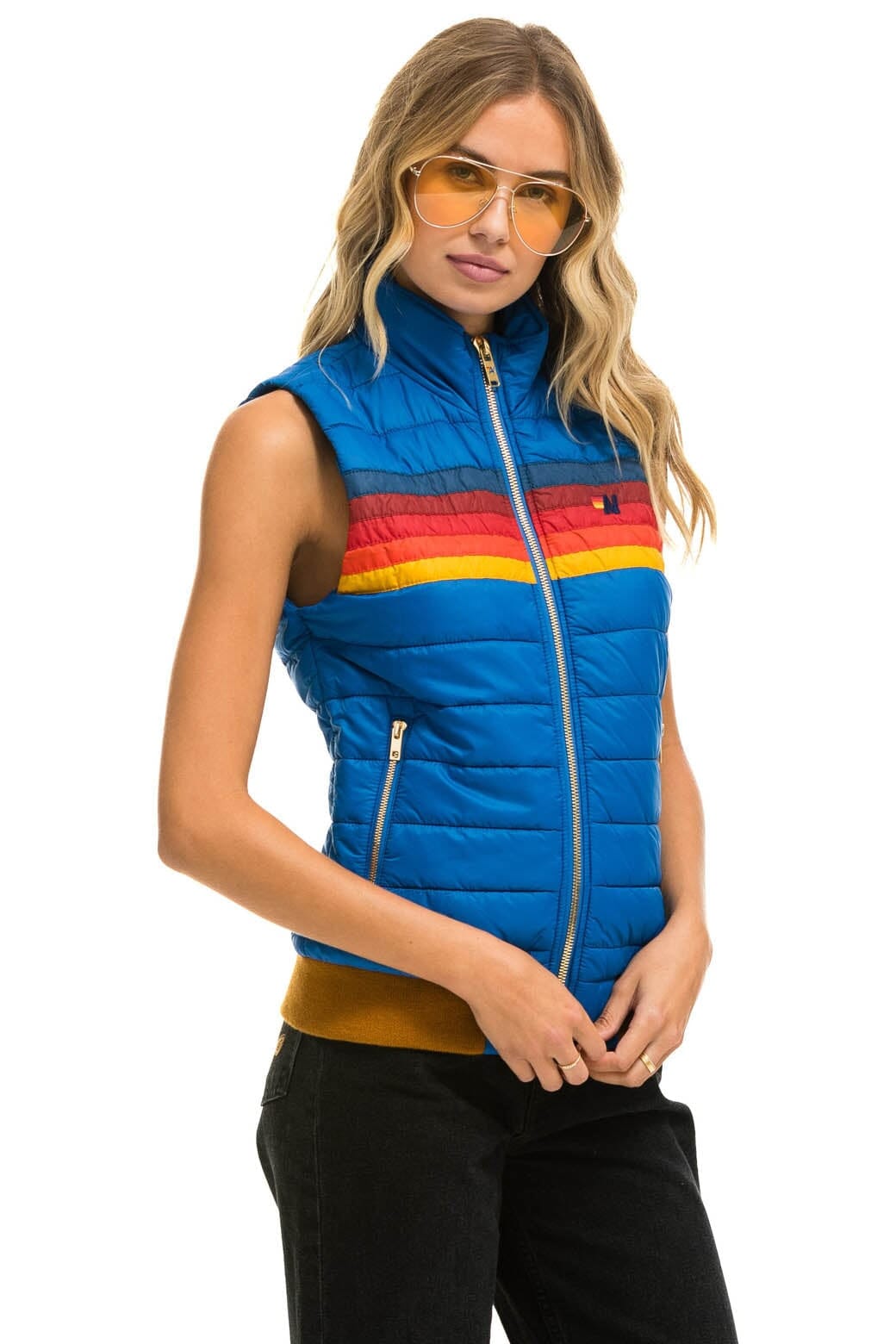 Classic WOMENS 5 STRIPE VEST - SNORKEL BLUE