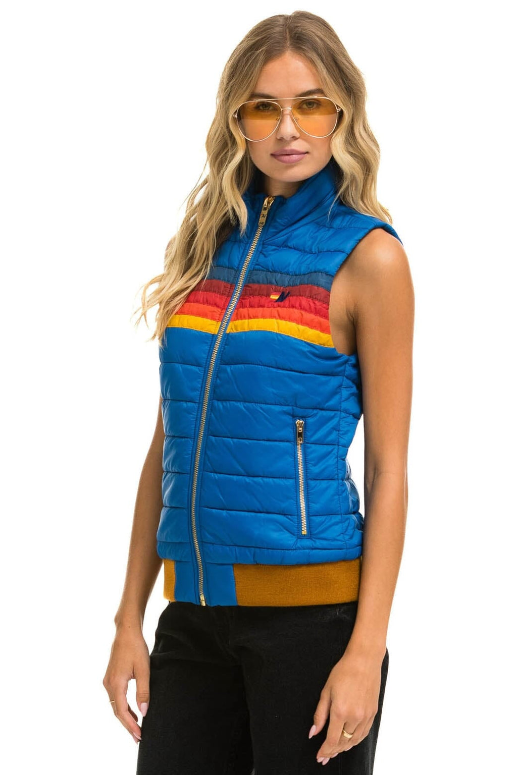 Classic WOMENS 5 STRIPE VEST - SNORKEL BLUE