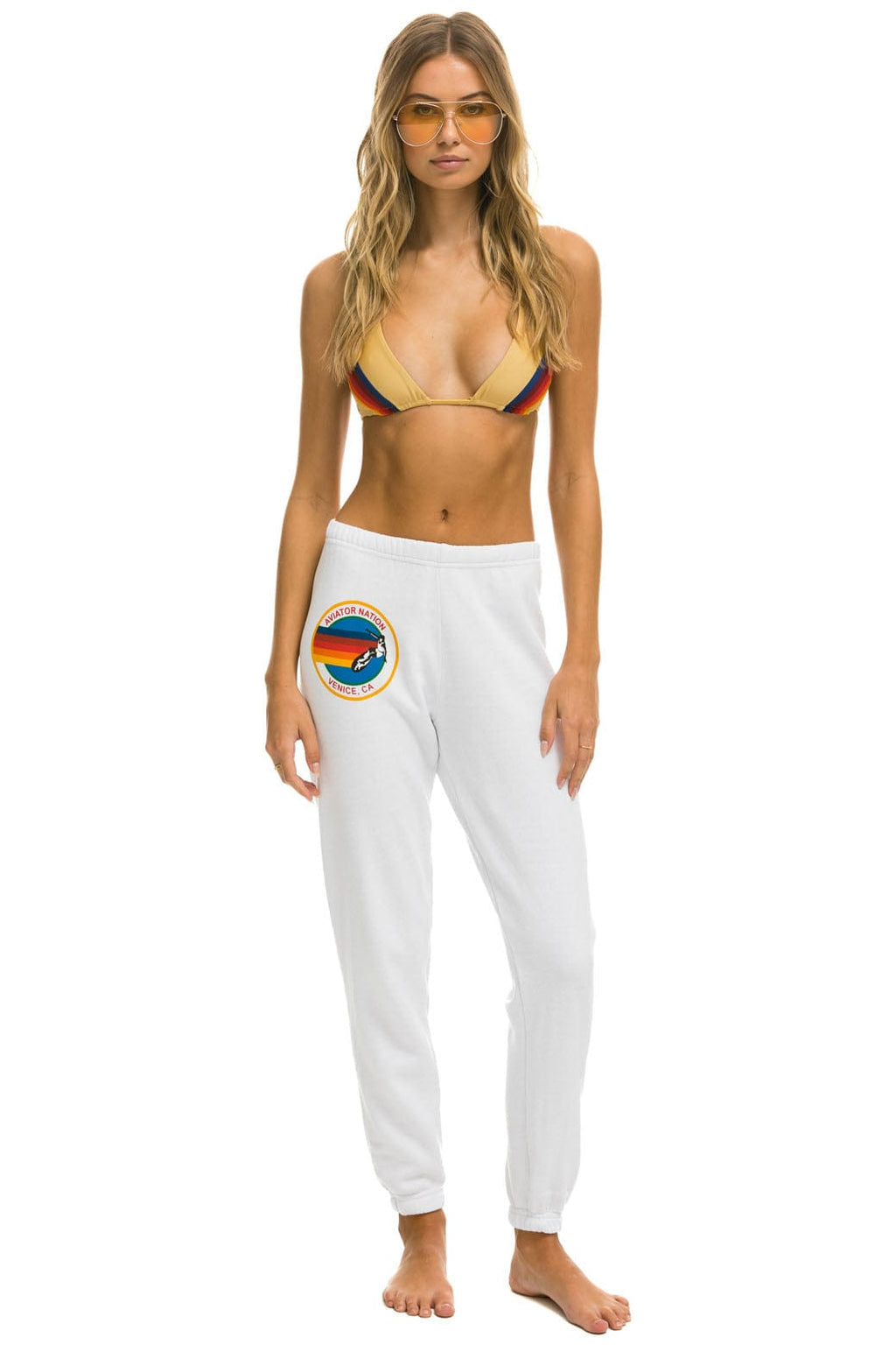 Classic AVIATOR NATION VENICE SWEATPANTS - WHITE