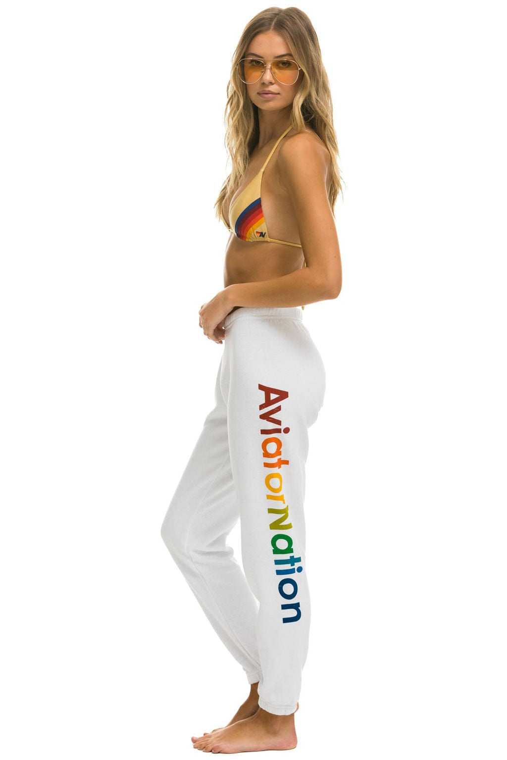 Classic AVIATOR NATION VENICE SWEATPANTS - WHITE
