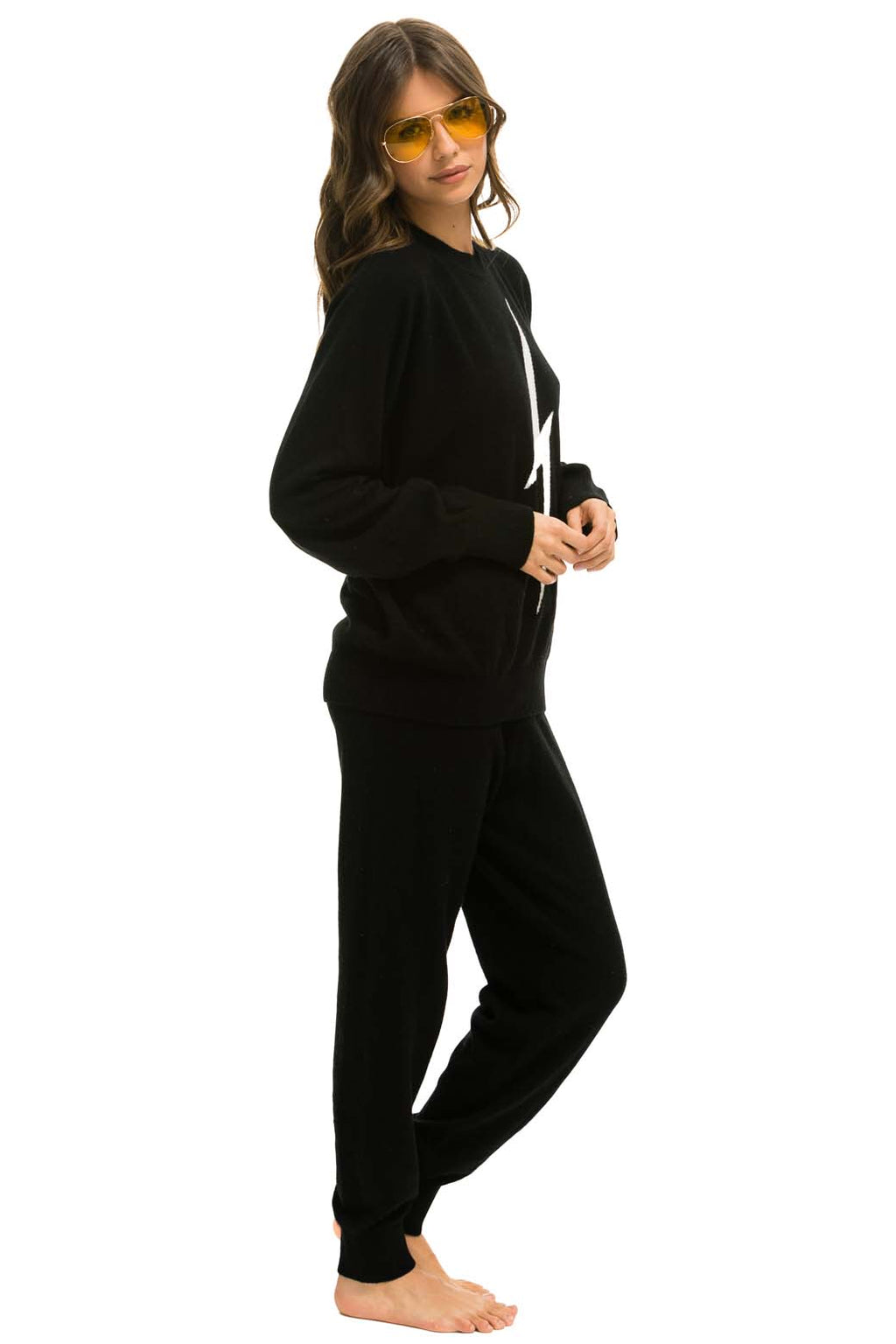 Classic BOLT CASHMERE LIGHT SWEATER PANT - BLACK WHITE BOLT