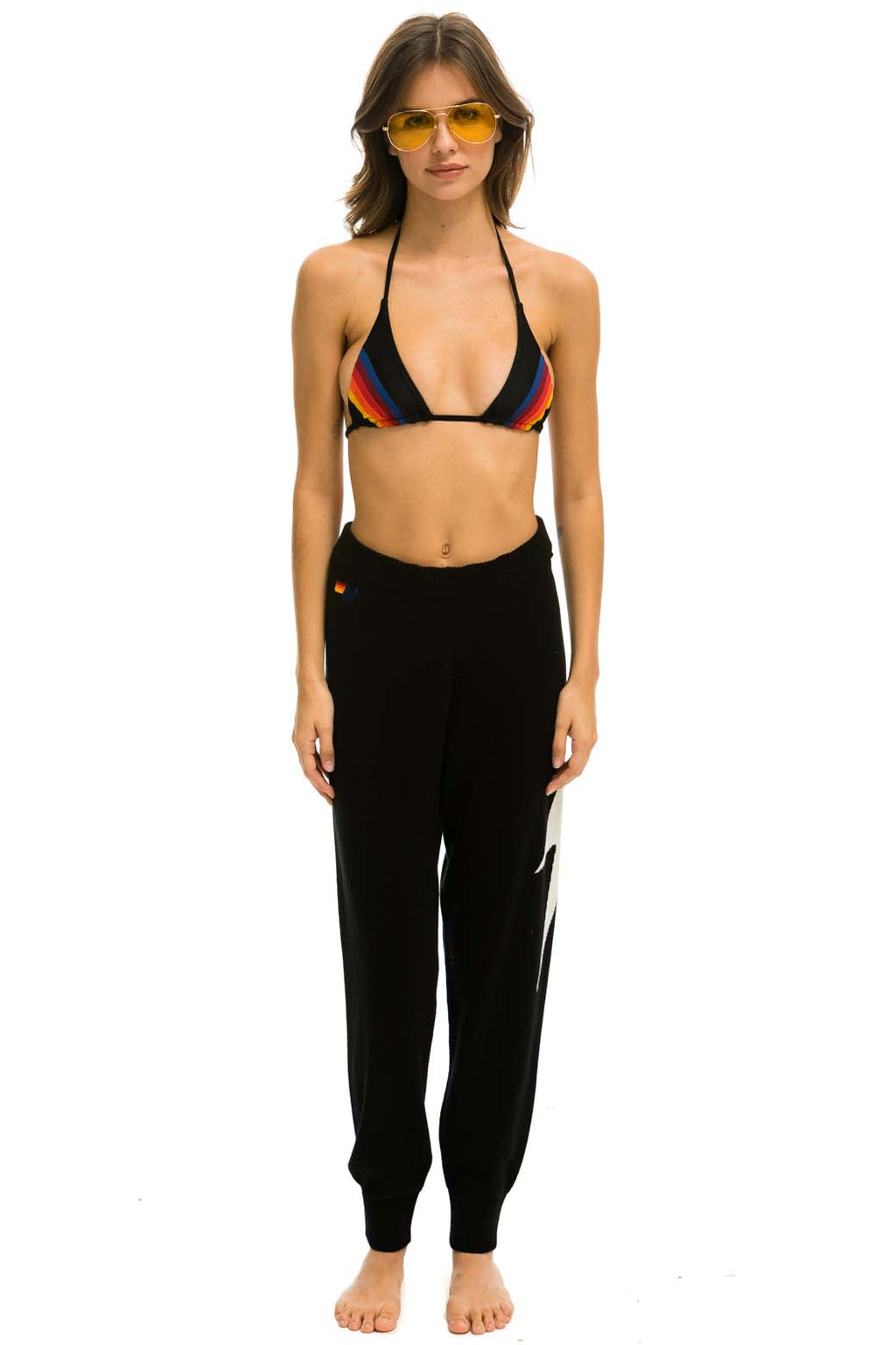 Classic BOLT CASHMERE LIGHT SWEATER PANT - BLACK WHITE BOLT