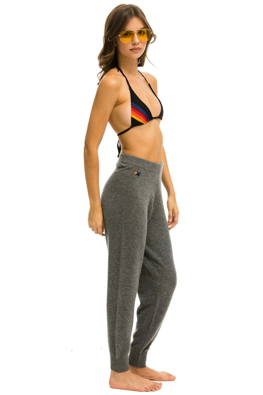 Classic BOLT CASHMERE LIGHT SWEATER PANT - DEEP HEATHER BLACK BOLT
