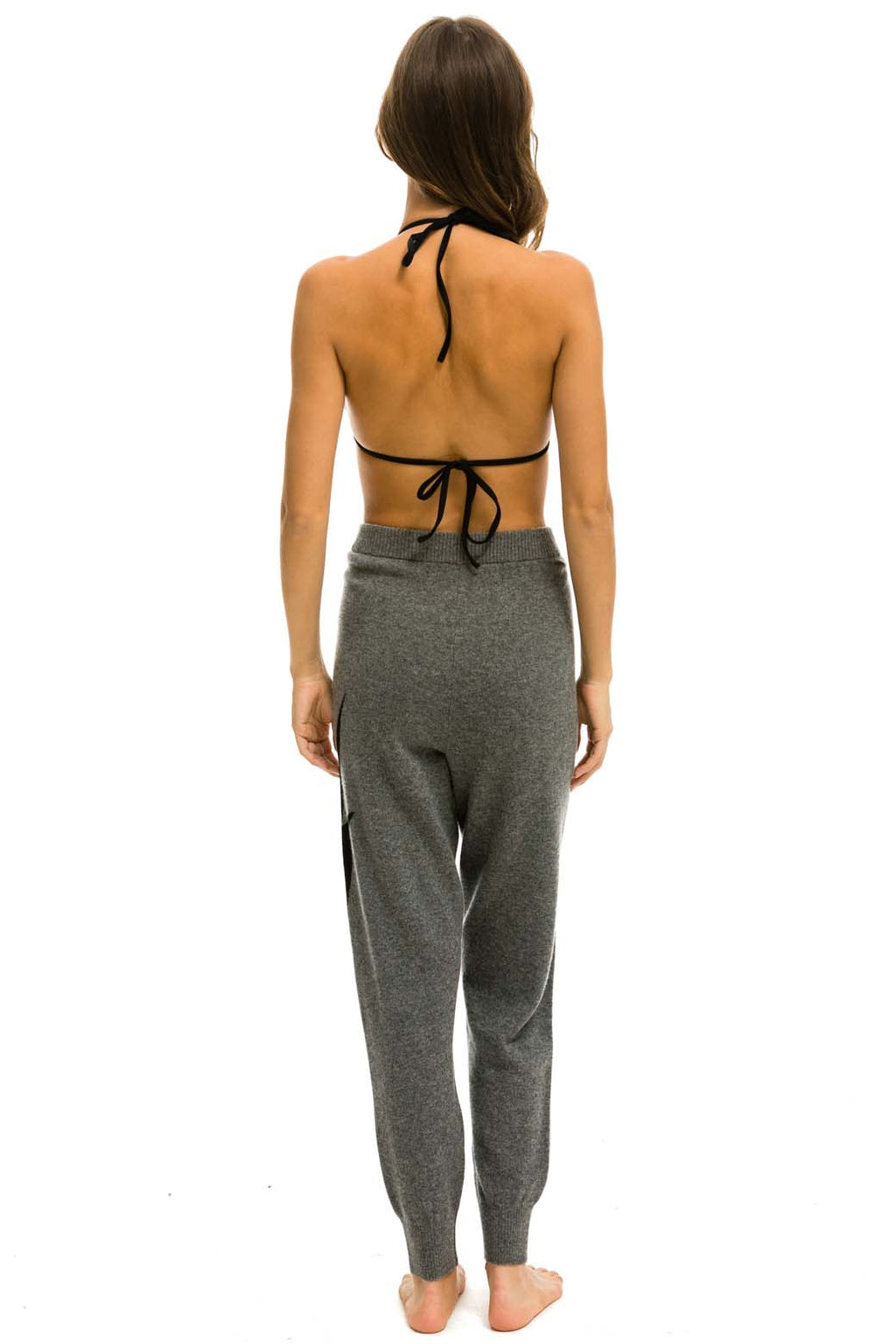 Classic BOLT CASHMERE LIGHT SWEATER PANT - DEEP HEATHER BLACK BOLT