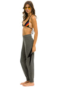 Classic BOLT CASHMERE LIGHT SWEATER PANT - DEEP HEATHER BLACK BOLT