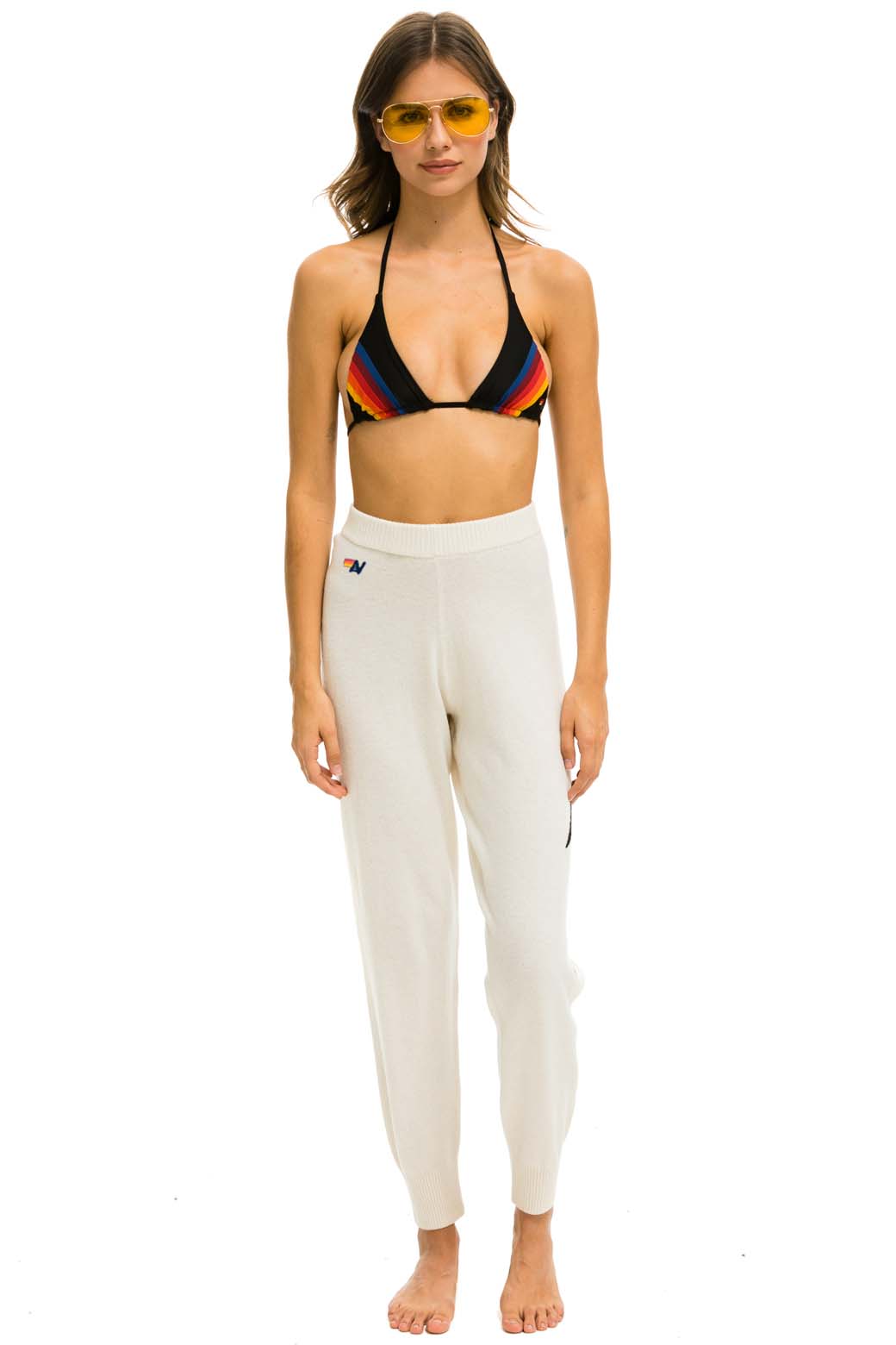 Classic BOLT CASHMERE LIGHT SWEATER PANT - VINTAGE WHITE BLACK BOLT