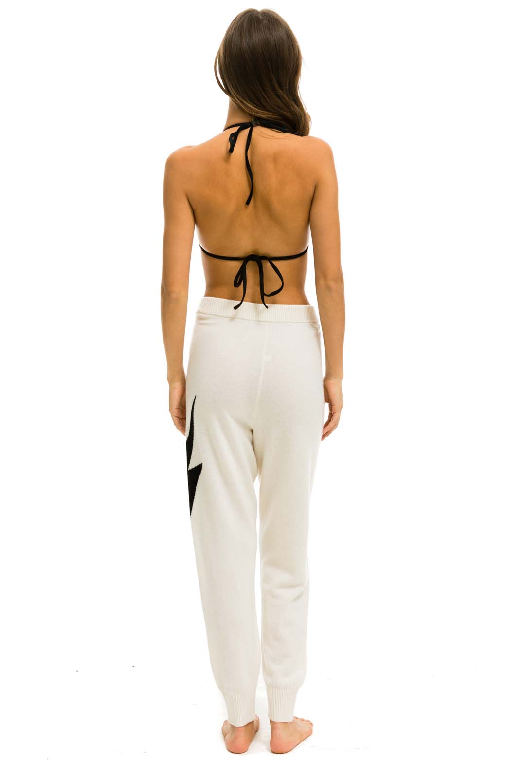 Classic BOLT CASHMERE LIGHT SWEATER PANT - VINTAGE WHITE BLACK BOLT