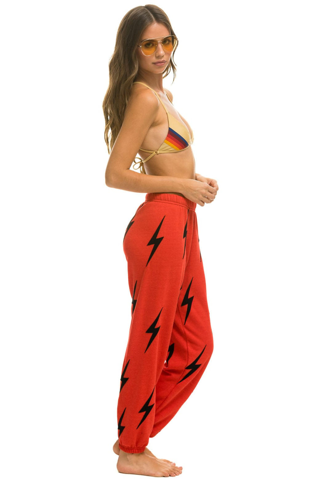 Classic BOLT STITCH REPEAT SWEATPANTS - RED BLACK