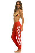 Classic CHECK LEG SWEATPANTS - RED WHITE