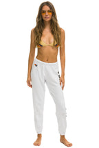 Classic CHECK LEG SWEATPANTS - WHITE